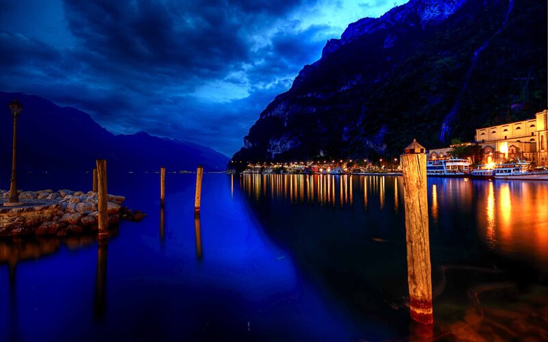 Lake Town at Night