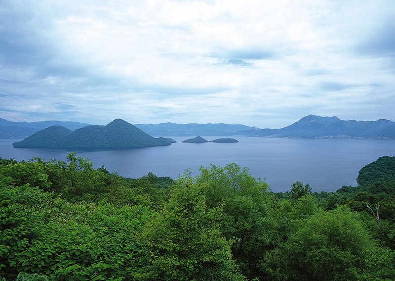 Lake Toya with volcanic islands