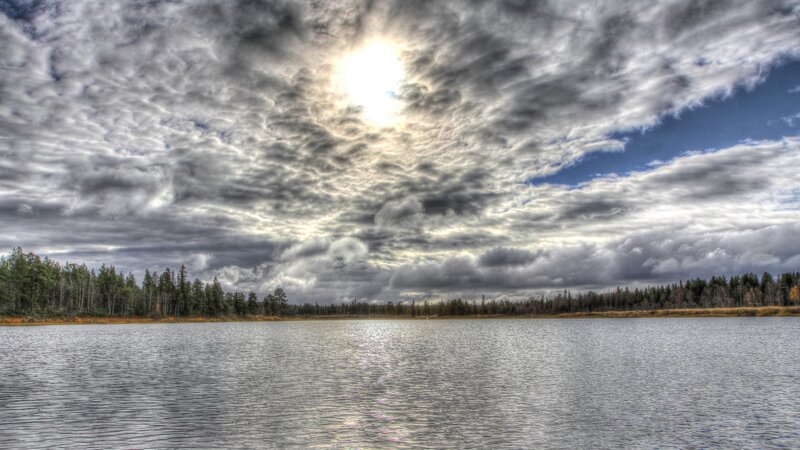Lake under Cloudy Sky — Gray, Dramatic