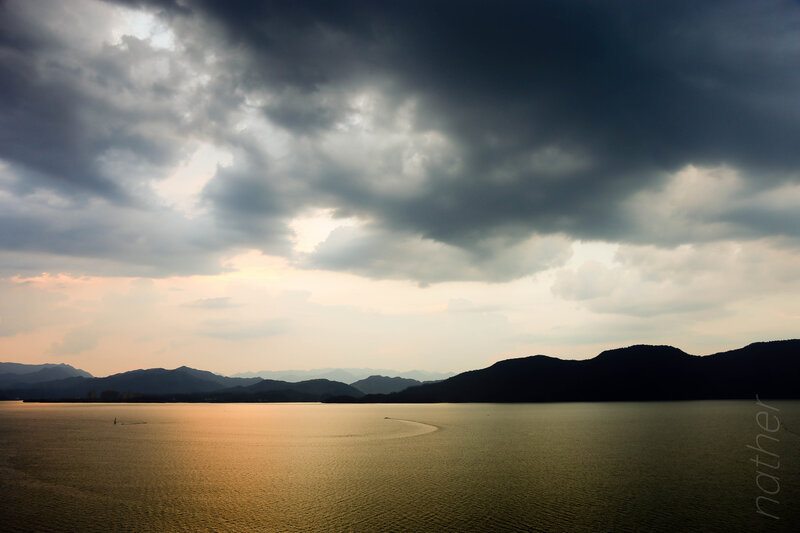 Lake under Stormy Sky — Gray, Dramatic