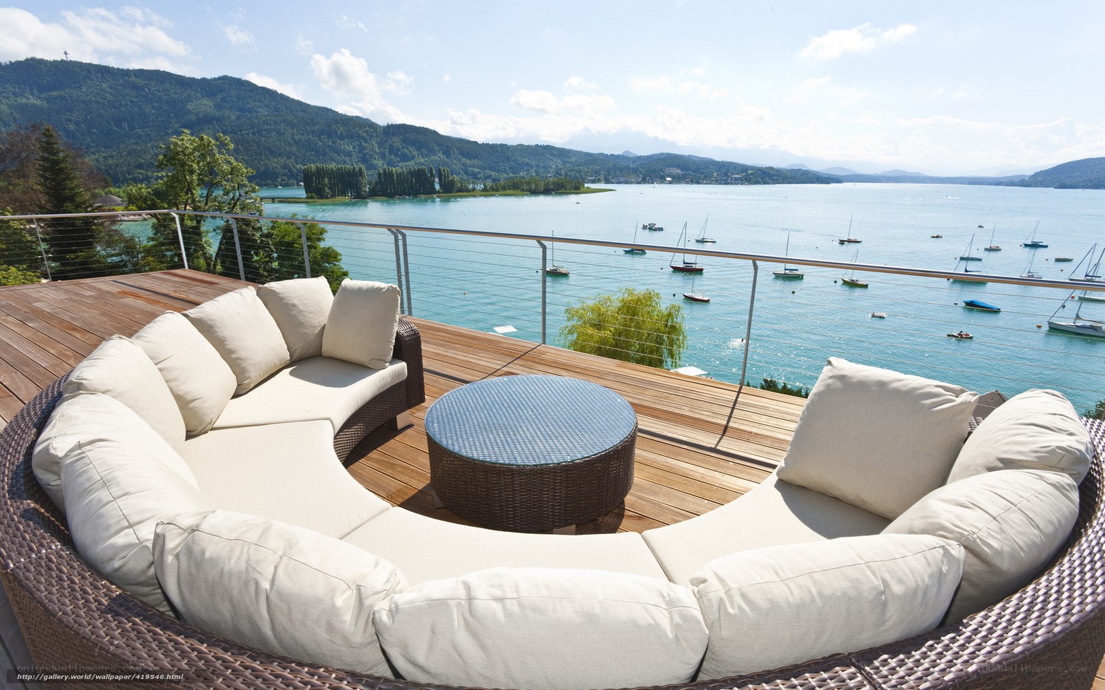 Lake view deck seating