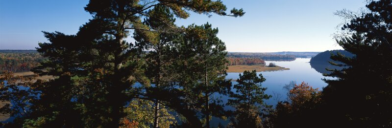 Lake view with autumn trees