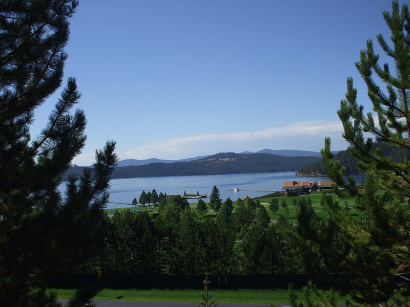 Lake view with golf course