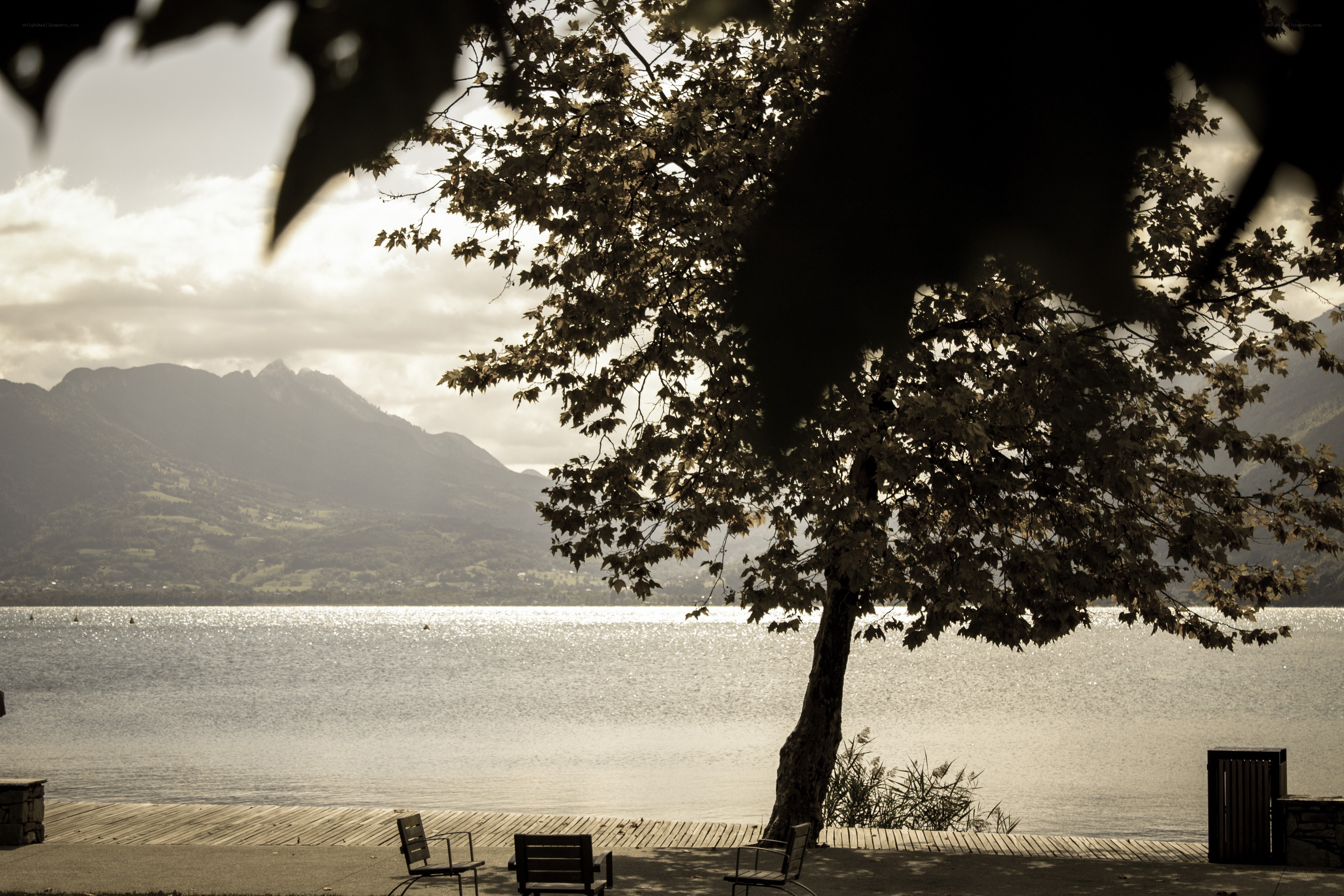 Lake view with mountains