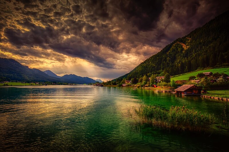 Lake Village at Sunset