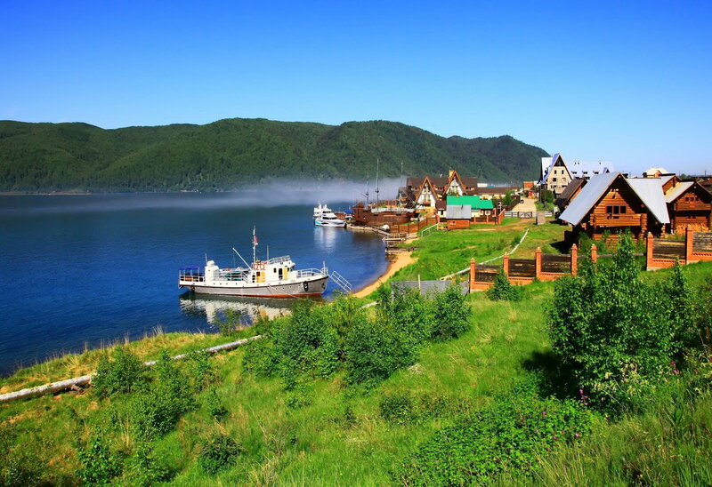 Lake Village with Boats