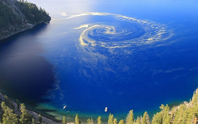 Lake with Algae Swirl