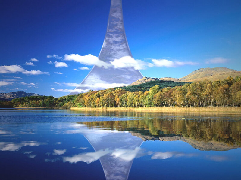 Lake with alien structure