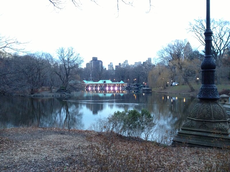 Lake with Boathouse — Blue
