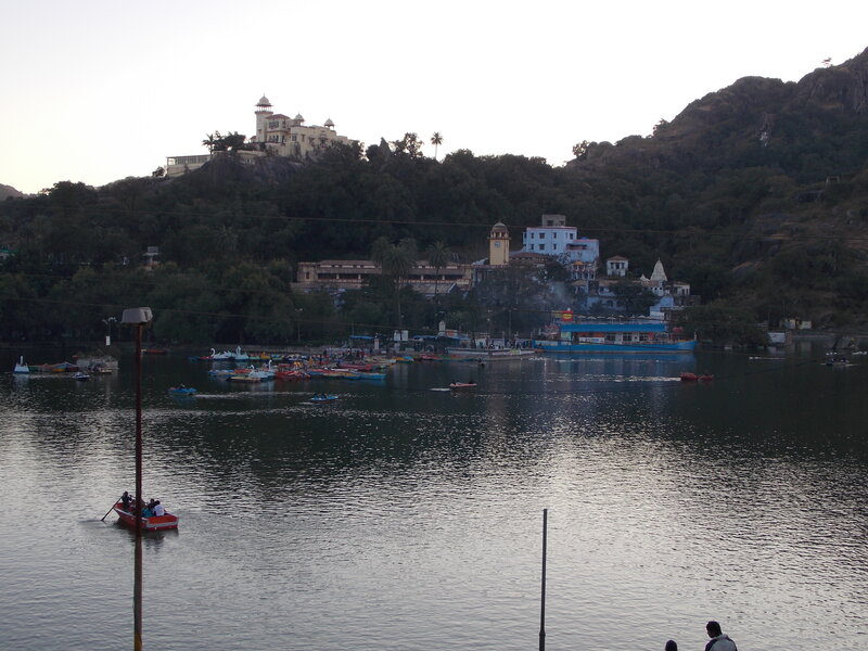 Lake with Boats and Temple