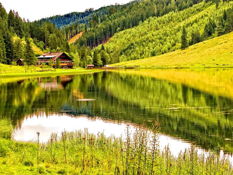 Lake with Cabin