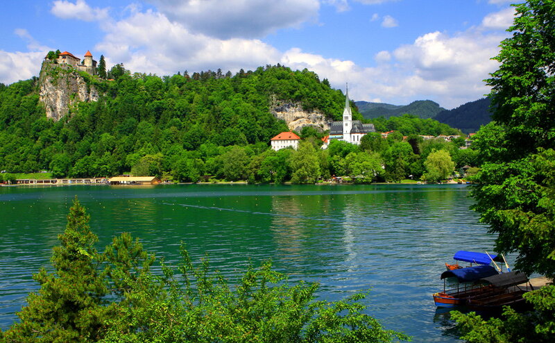 Lake with Castle and Church