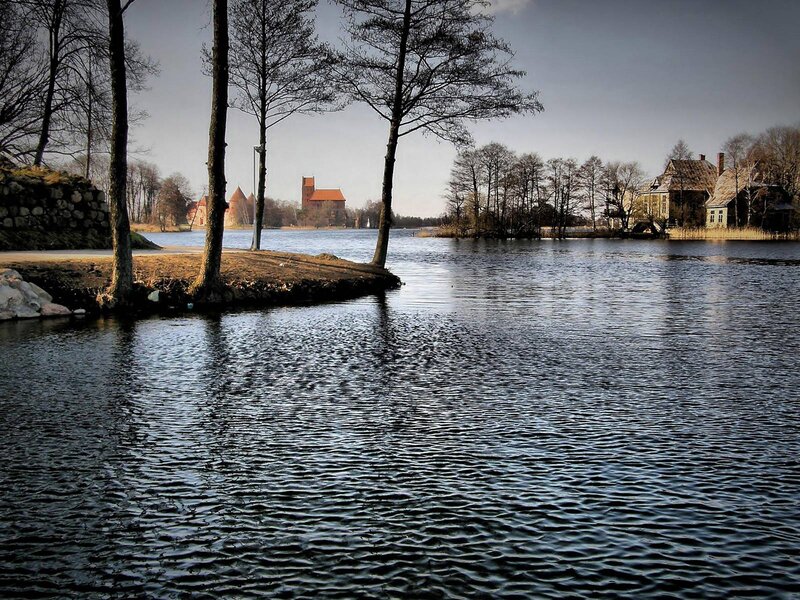 Lake with Castle in Distance