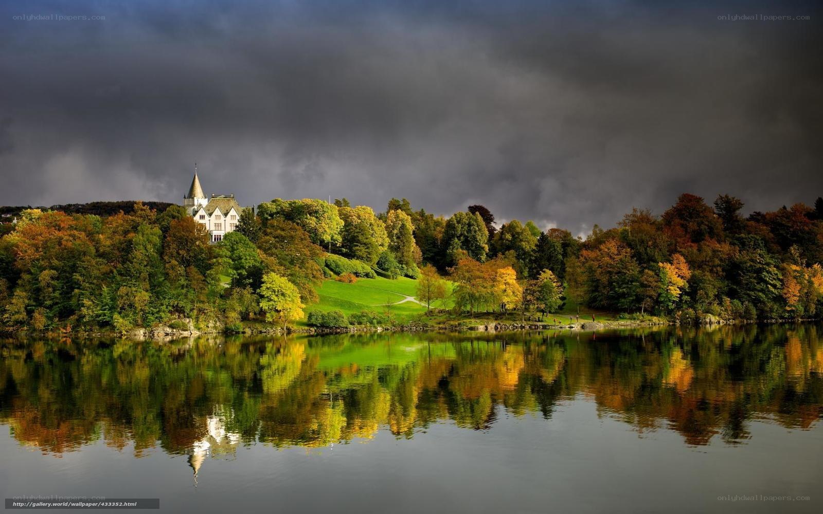 Lake with castle reflection