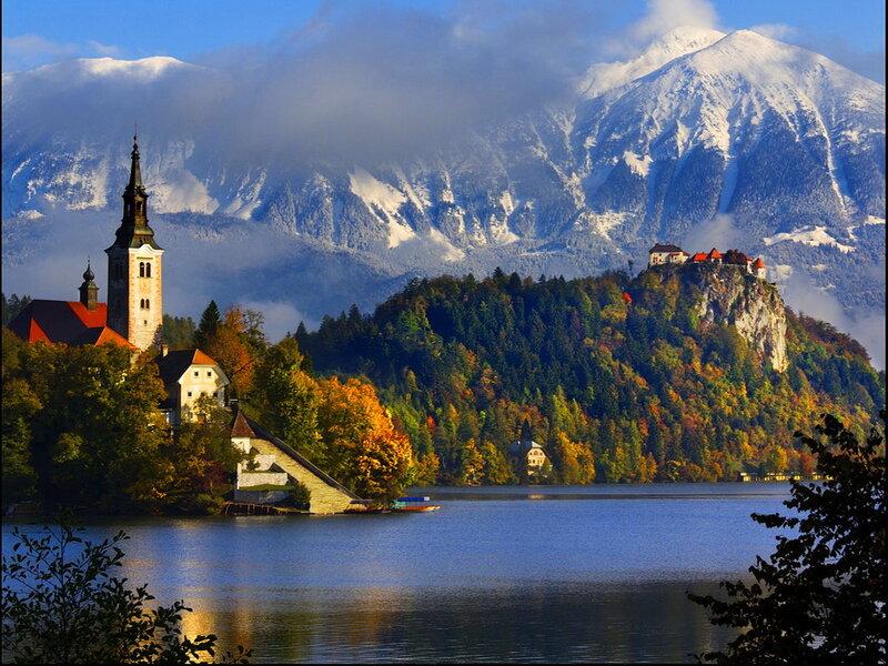 Lake with Church and Castle
