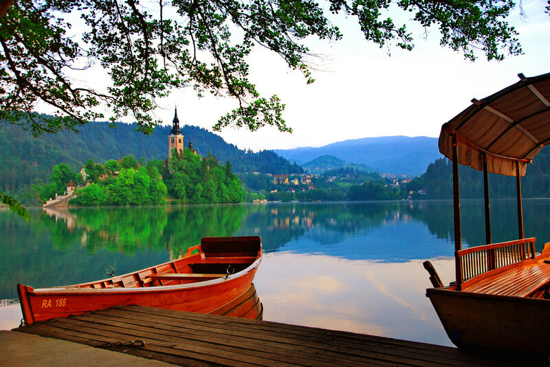 Lake with Church on Island