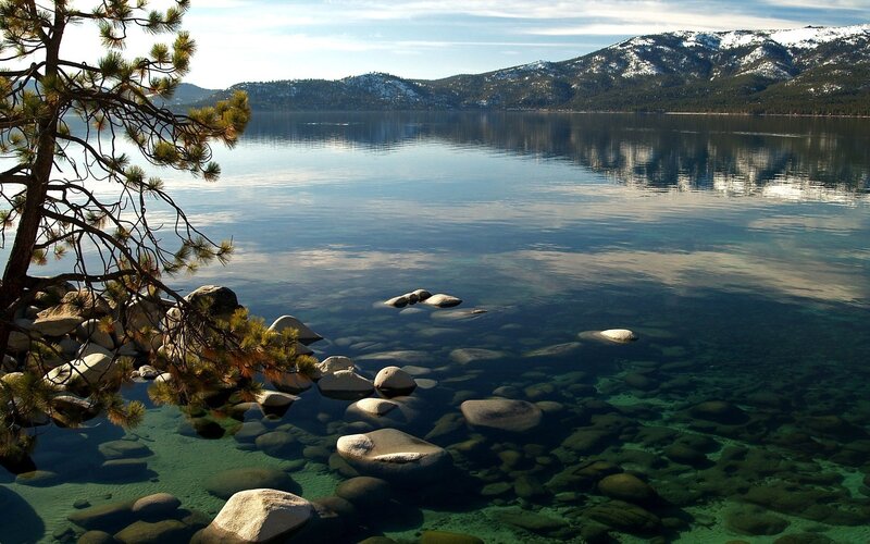 Lake with Clear Water — Blue, Serene, Afternoon