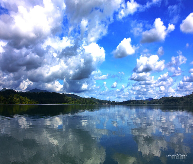 Lake with Cloud Reflection — Blue, Serene, Afternoon