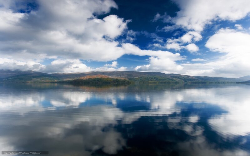 Lake with Cloud Reflection