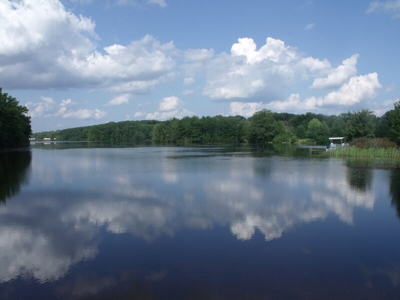 Lake with cloud reflections