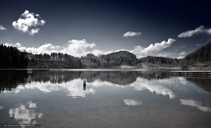 Lake with Cloud Reflections