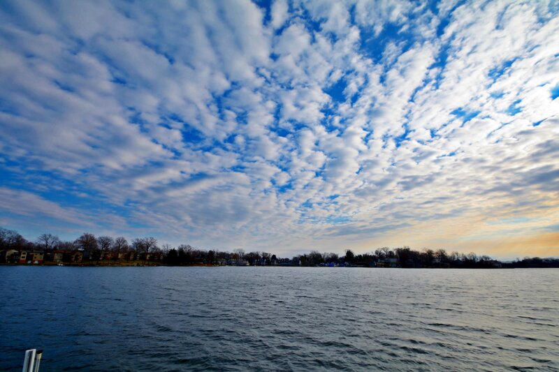 Lake with Clouds — Blue