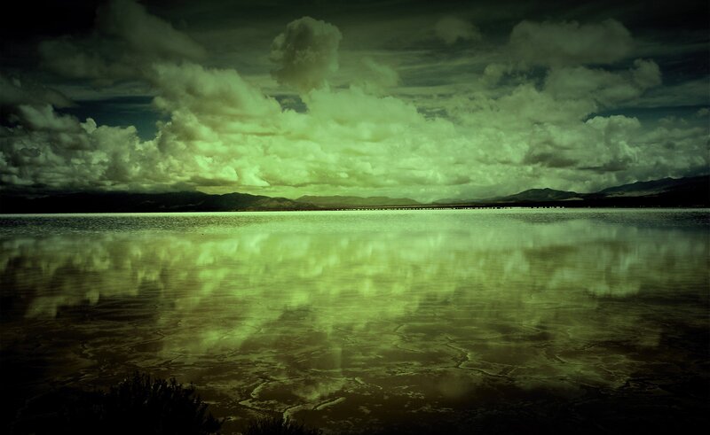 Lake with Cloudy Sky — Green