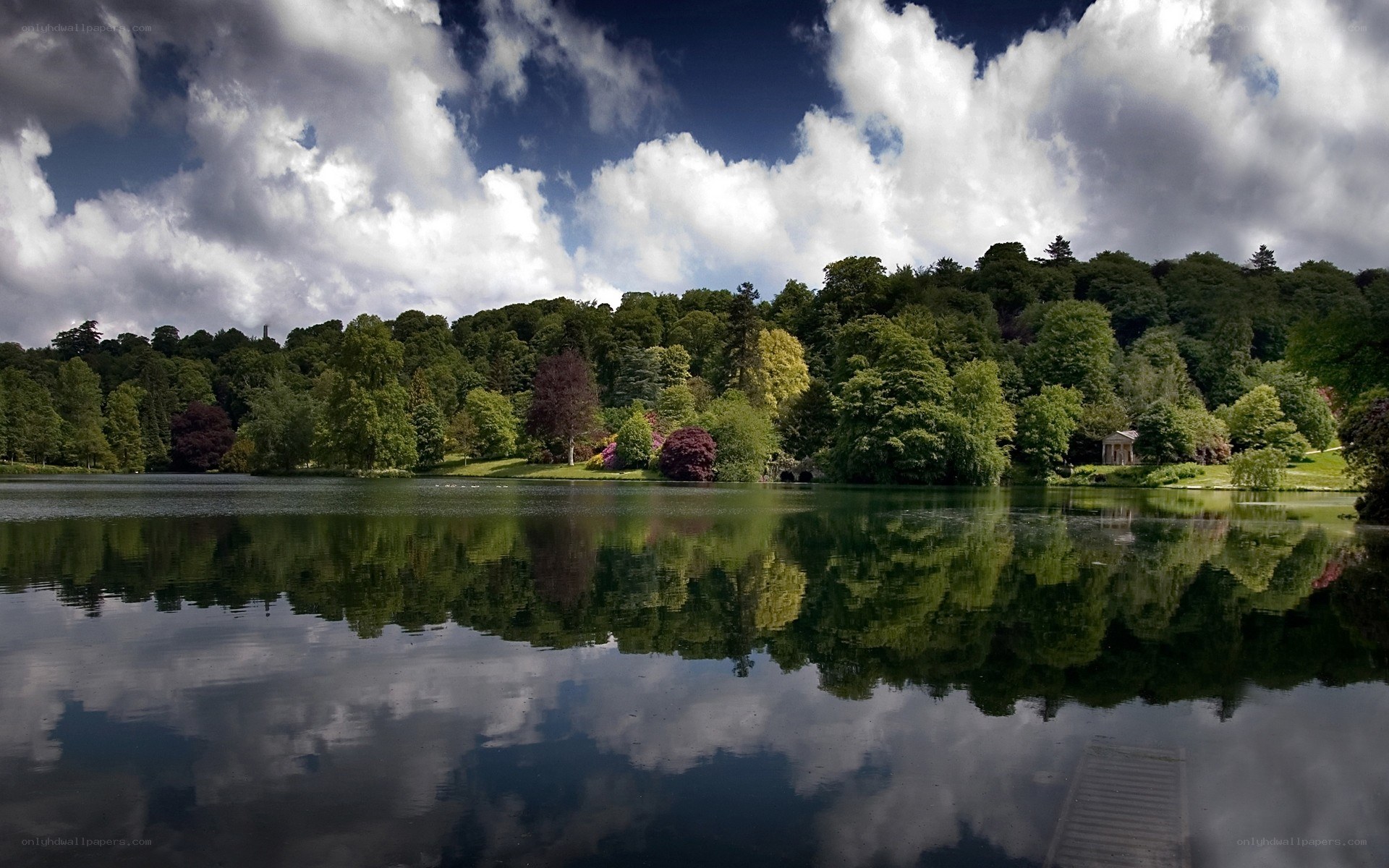 Lake with forest reflection