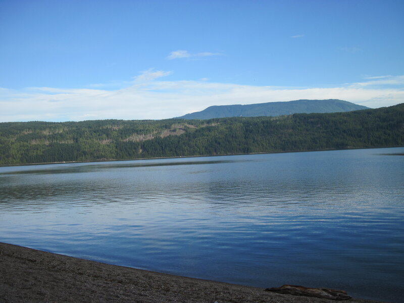 Lake with Forested Hills — Blue, Serene, Afternoon, Photograph, Forest