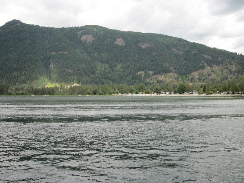 Lake with Forested Mountain — Green