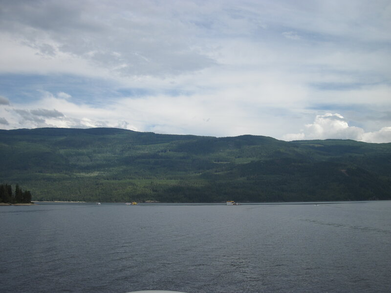 Lake with Forested Mountains — Blue, Serene