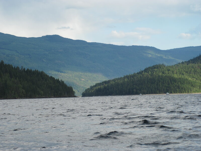 Lake with Forested Mountains — Green, Serene