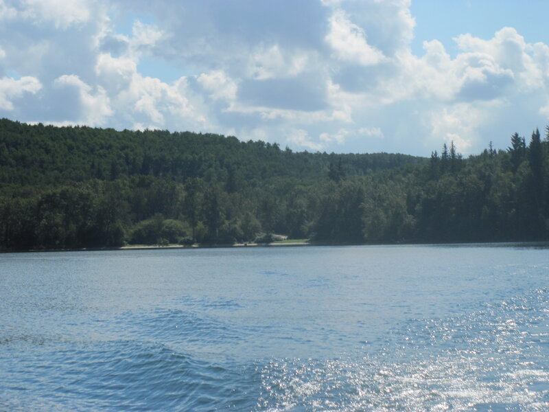 Lake with Forested Shore — Blue, Serene, Afternoon
