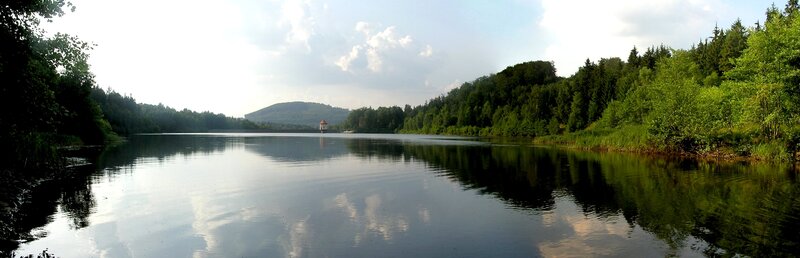 Lake with forested shores