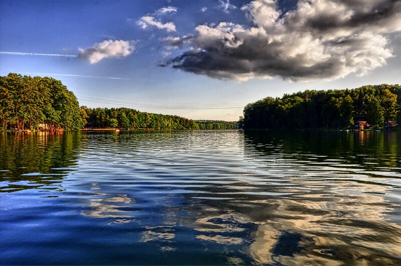 Lake with Forested Shores — Blue