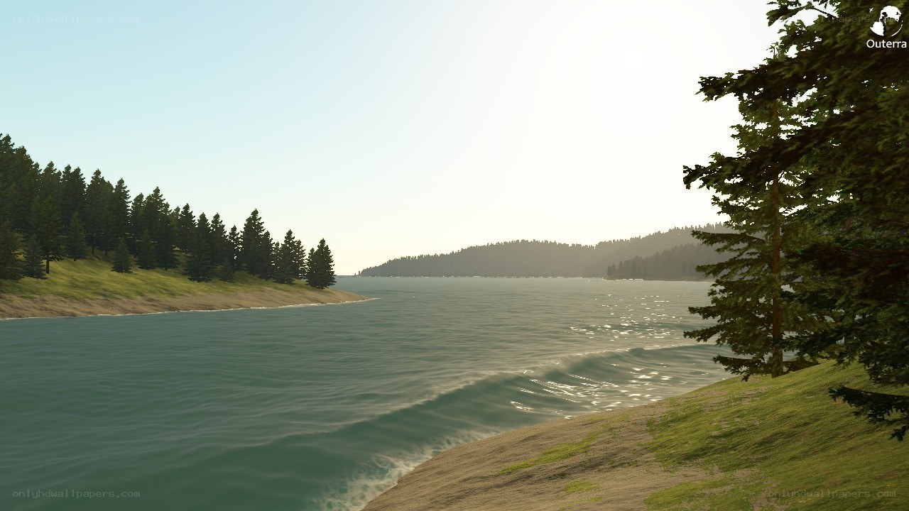 lake with forested shores