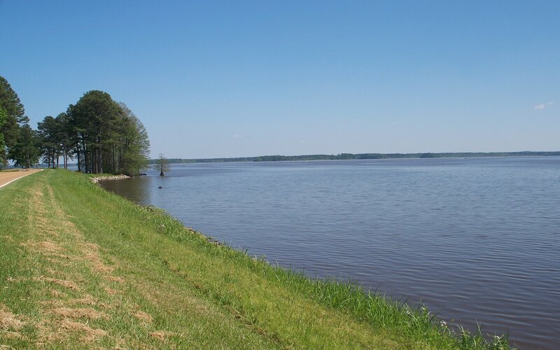 Lake with Grassy Bank