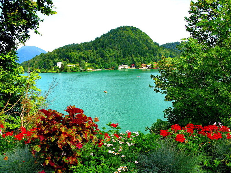 Lake with Green Hill