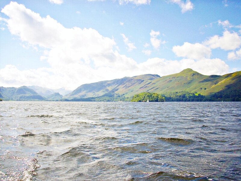 Lake with Green Hills — Blue