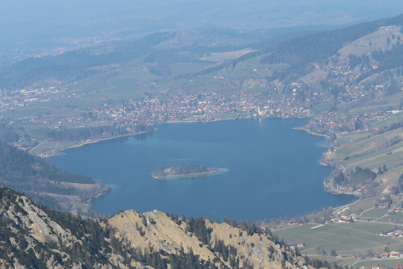 Lake with Island and Town