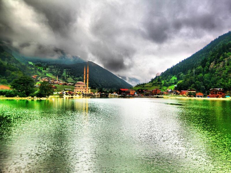 Lake with Mosque
