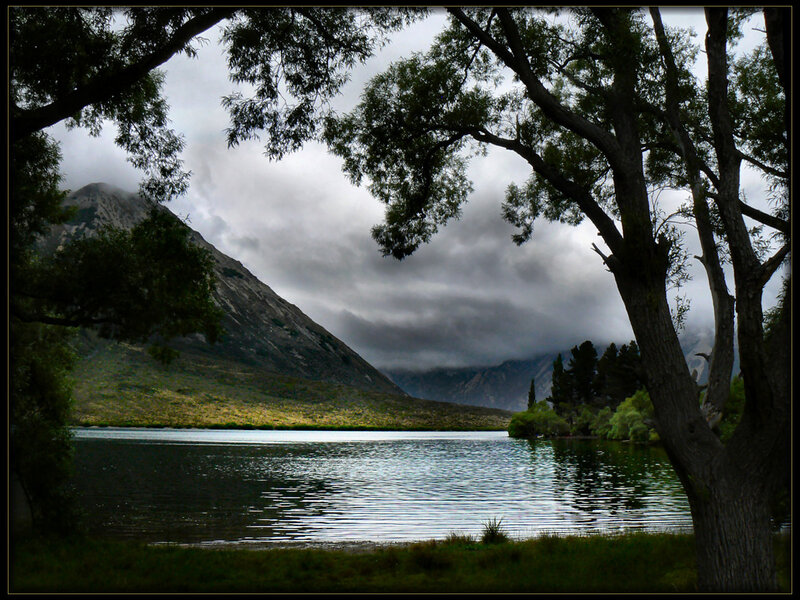 Lake with mountain and trees