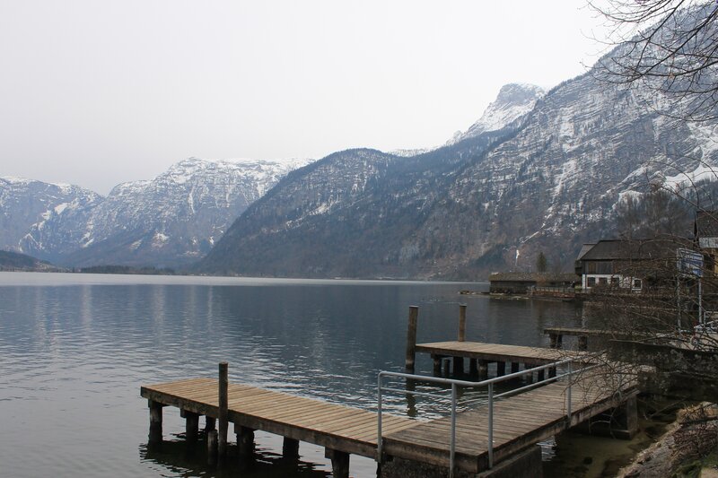 Lake with mountain backdrop