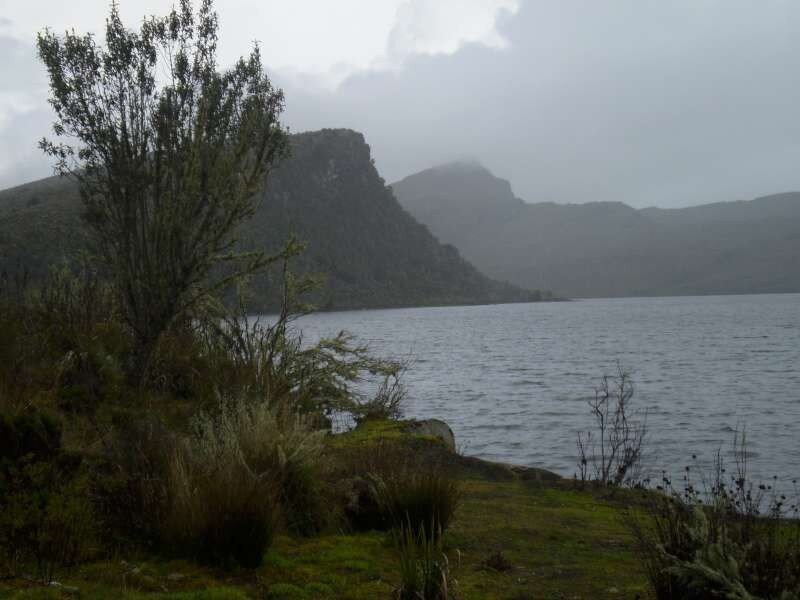 Lake with mountain backdrop