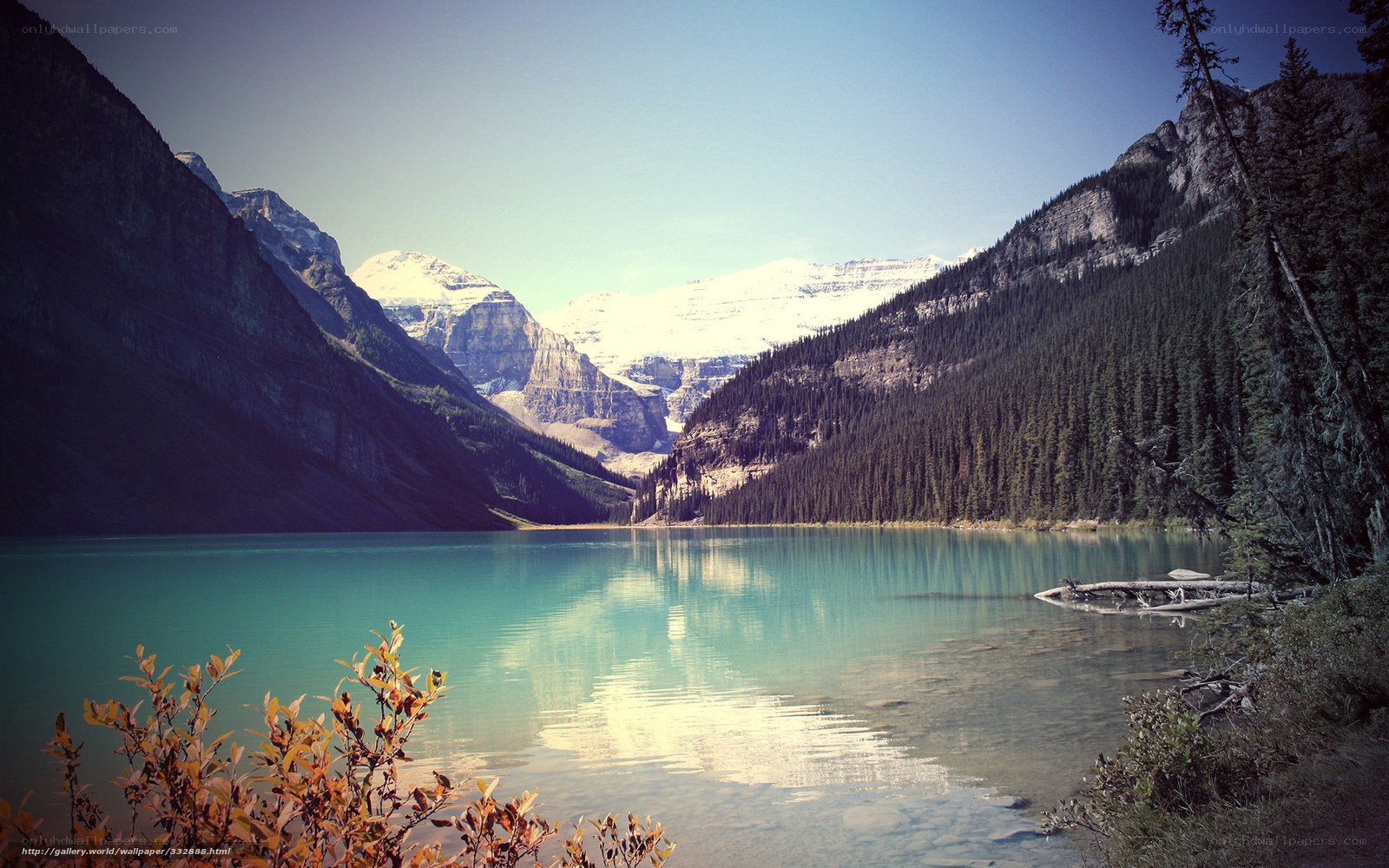 Lake with mountain backdrop