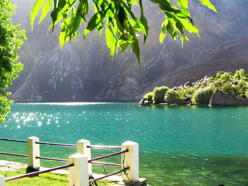 Lake with mountain backdrop