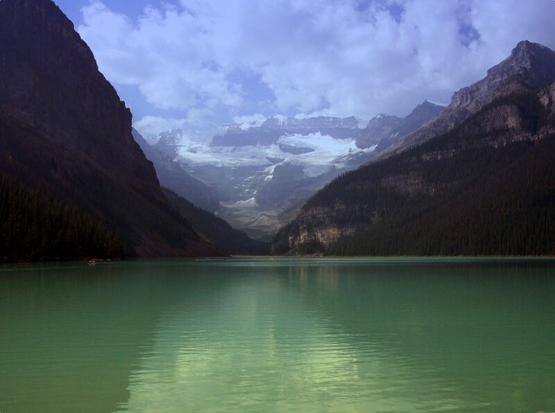 Lake with mountain backdrop
