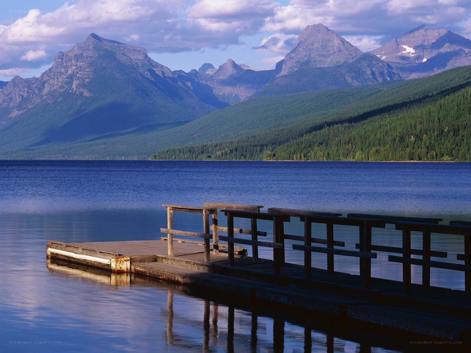 Lake with mountain backdrop