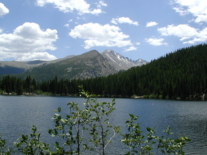 Lake with mountain backdrop