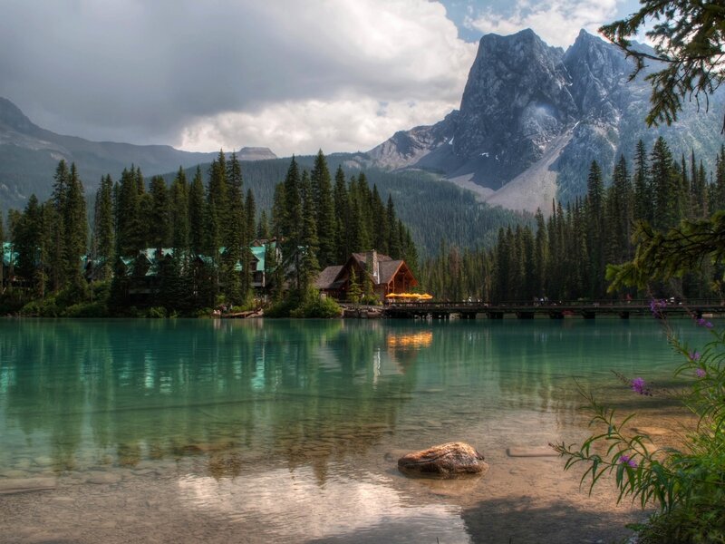 Lake with Mountain Backdrop — Blue, Serene, Afternoon